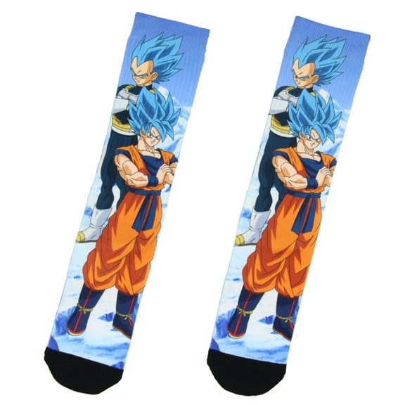 Dragon Ball Z Goku And Vegeta Super Saiyan God SSGSS Sublimated Men's Crew Socks 1 Pair