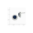 thumbnail image 2 of Sterling Silver Polished With Sapphire Glass and Cubic Zirconia Post Earrings - Measures 13x13mm Wid, 2 of 2