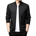 thumbnail image 2 of Stamzod Jackets for Men Long Sleeve Zip Up Bomber Jacket Men Business Casual Work Lightweight Windbreaker Black M, 2 of 6