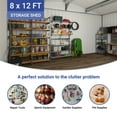 thumbnail image 2 of NETAJE 8x12 FT Outdoor Metal Shed with Updated Aluminum Frame, Storage Shed with Lockable Doors & Sliding Roof for Backyard, Garden, Gray, 2 of 8