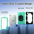 thumbnail image 3 of Dteck with Pencil Holder Case for iPad Air 13 inch 2025/2024,Heavy Duty Silicone Case 360 Degree Rotating Handle Stand Cover with Shoulder Strap for iPad Air 13-in. M3/M2,Black+Mint, 3 of 9