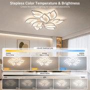 Garwarm 29.5 Modern LED Ceiling Light, 75W Dimmable Flush Mount Ceiling Light with Remote, 3000K-6500K Adjustable Acrylic Ceiling Lamp for Living Room, Dining Room, Bedroom
