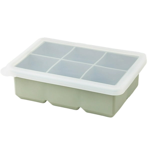 Bandejas de silicona para cubitos de hielo: moldes de silicona para cubitos de hielo de gran tamaño con tapa extraíble a prueba de fugas Bandeja cuadrada para cubitos de hielo para cócteles, whisky,