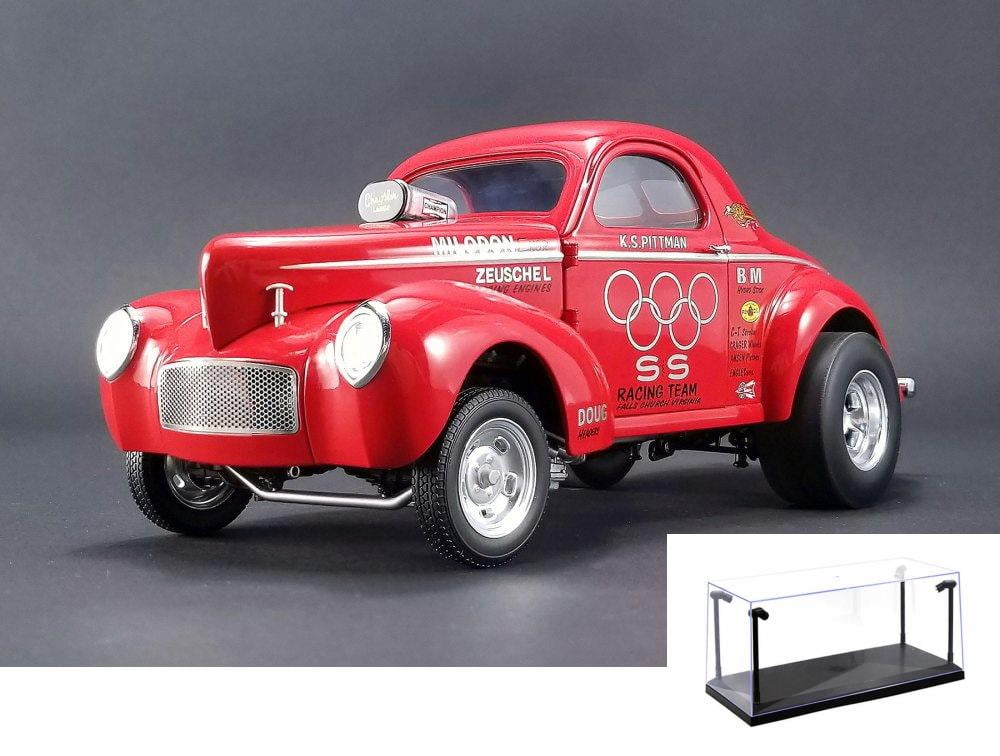 Diecast Car Led Display Case Package 1941 Ss Gasser Red Acme 1800908 1 18 Scale Limited Edition Diecast Model Replica W Led Display Case Walmart Com Walmart Com