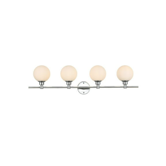 Living District Cordelia 4 Light Chrome And Frosted White Bath Sconce