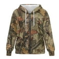 thumbnail image 3 of Garronmavis Camouflage Leaves Women Full-Zip Hoodie Lightweight Comfy Women's Zip Up Sweatshirt Oversized Stylish Long Sleeve Winter Fall Outfits Fashion Clothes with Pockets, 3 of 7