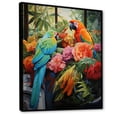 thumbnail image 2 of Designart "Jungle Paradise of Blue Parrots" Animals Framed Wall Art - Modern Blue Parrot Bedroom Framed Canvas Wall Art, 2 of 6