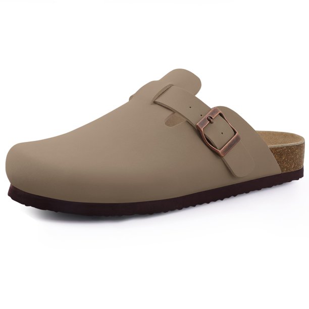 Zuecos de ante con forro de piel para mujer, pantuflas con plantilla de corcho peludo, chanclas de algodón cómodas para hombre, zapatos planos cortos de corcho afelpado para invierno