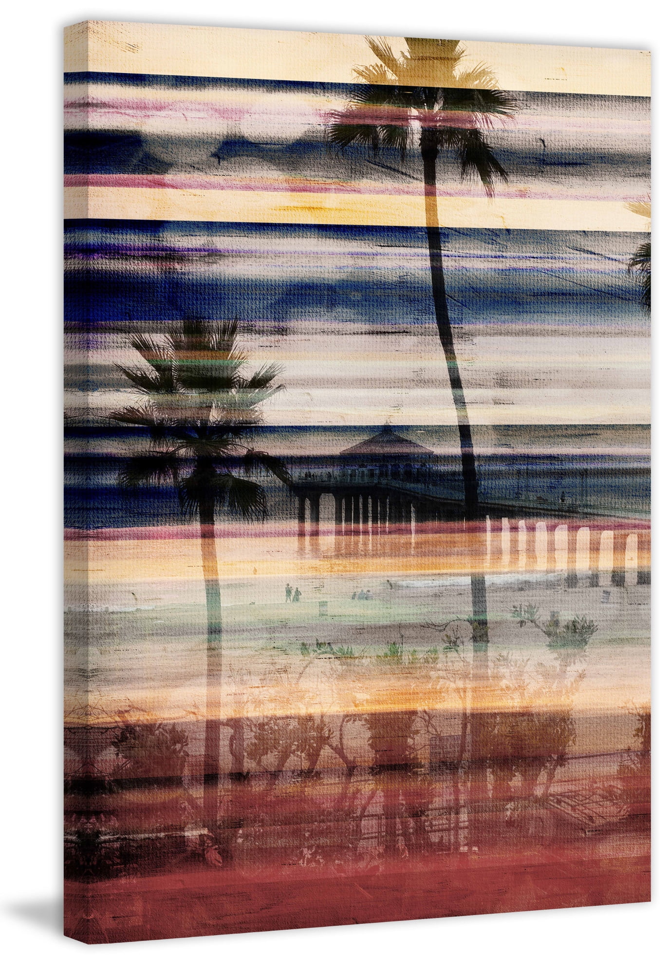 Parvez Taj "Palms by the Pier" Print on Canvas