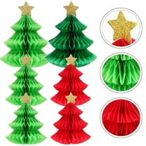 Raindrops Xmas Party Decorations Honeycomb Centerpieces Red Paper 6Pcs 9.3X7.1X7.1In