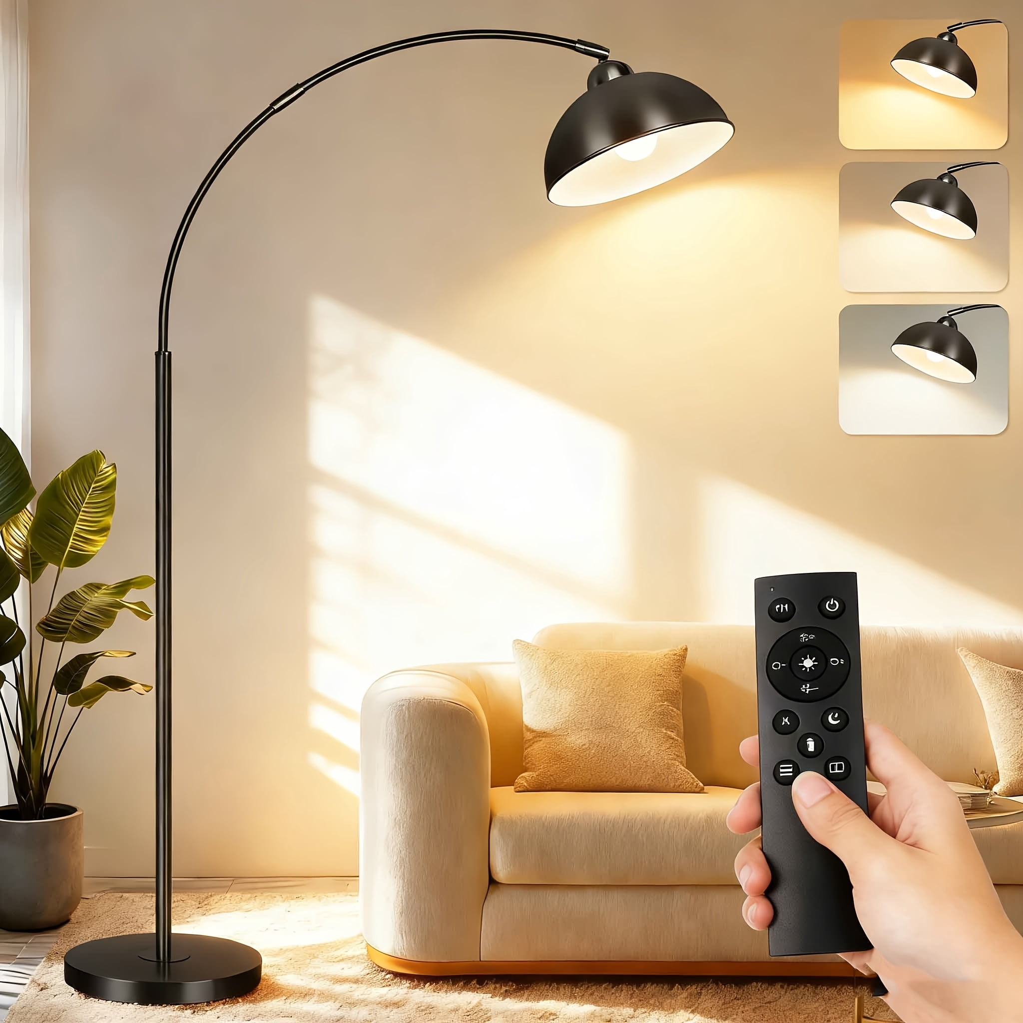 71 Inch Industrial Floor Lamp, Foot Operated Switch & Remote Control, Medieval Modern Standing Lamp, Black Tall Floor Light for Living Room Bedroom Office, Home Decor for Halloween Christmas Festival