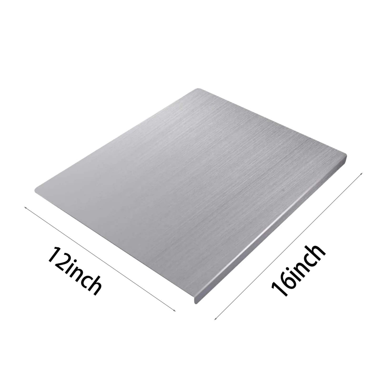 Stainless Steel Cutting Boards with lip for Kitchen, Kneading Cutting Board Mats, Metal Cutting Board for Meat, Fruits, Vegetables, Bread, and Baking Small Cutting Boards (40 x 30cm/16 x 12 in)