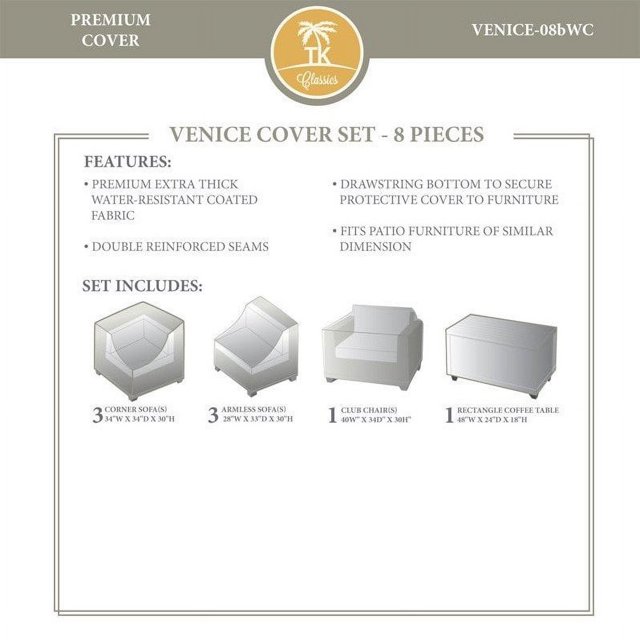 TK Classics Venise 8 Pièces Housse Tous Temps Set 08b en Beige
