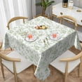 thumbnail image 2 of Sage Green Floral Tablecloth Square 54 Inch Light Green Chinoiserie Floral Table Cloth Polyester Fabric Vintage Spring Summer Flowers Farmhouse Table Cover for Kitchen Party Picnic Outdoor Decor, 2 of 6