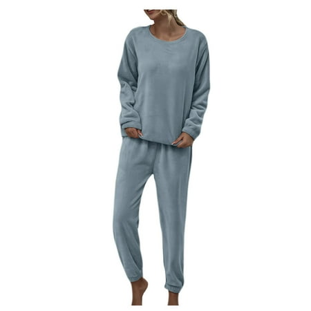

Paptzroi Wear Lounge Women Wear Suit Pants Flannel Color 1Set Sets Leisure Solid Women Suits & Sets Pajama Set Long Sleeve Short Sleepwear for Women Cotton Womens Sleepwear Satin Set Bride Sleepwear