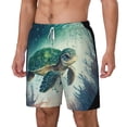 thumbnail image 2 of Balery Watercolor Turtle5 Mens Swim Trunks Swim Shorts for Men Quick Dry Inseam Beach Shorts with Compression Liner Pocket-X-Large, 2 of 9