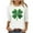 White-Shirts, variant on Womens St Patrick's Day 3/4 Sleeve Plus Size Blouse Trendy Funny Four Leaf Clover Print Round Neck Tunics Dressy Casual Ireland Festive Shirts