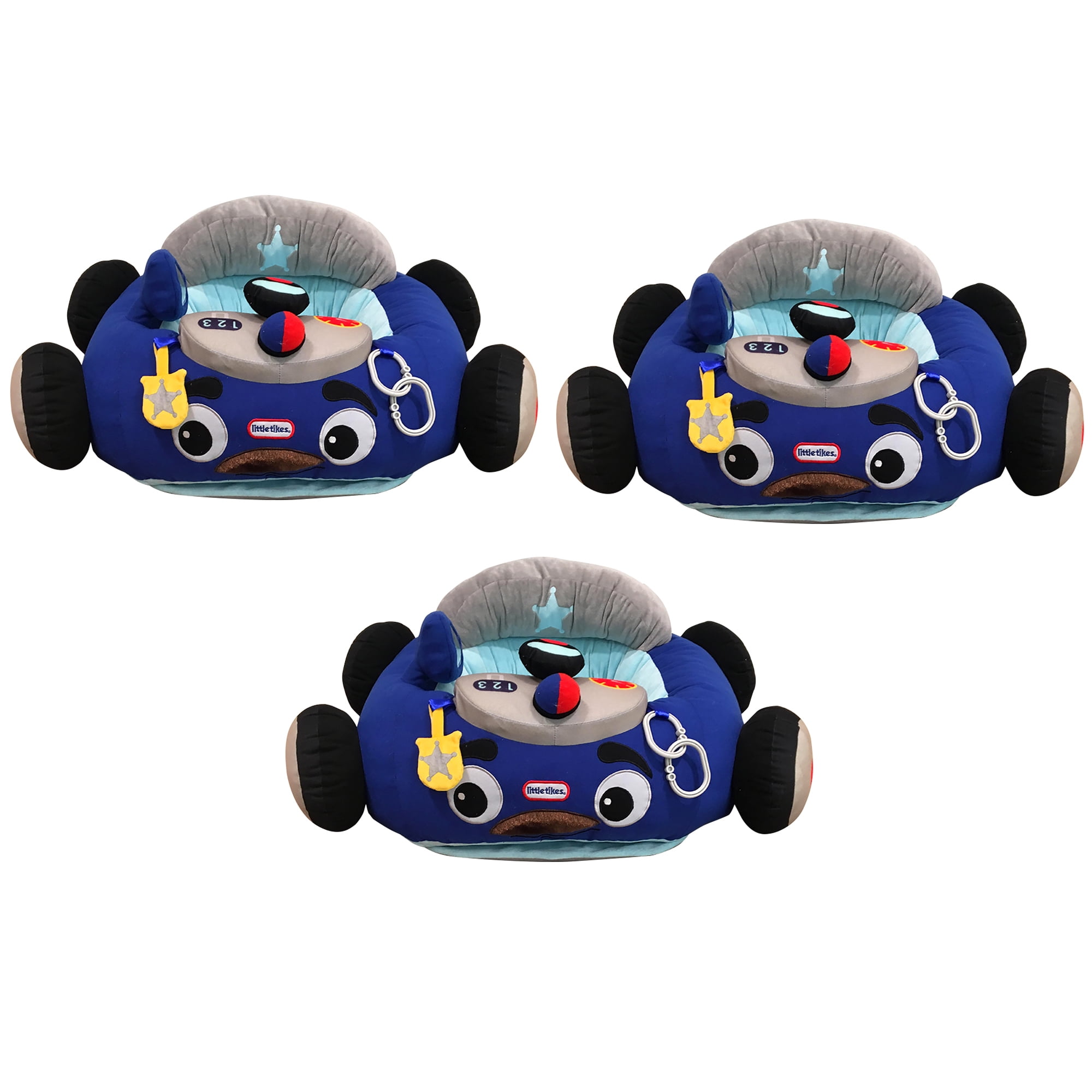 Little Tikes Cozy Coupe Plush Car Toddler Lounger Seat, Patrol Police (3  Pack)