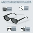 thumbnail image 3 of Uxcell Lunettes de Soleil UV400 Rétro Carrées Protection UV400 pour Femmes, Noir (Objectif Gris), 3 of 6