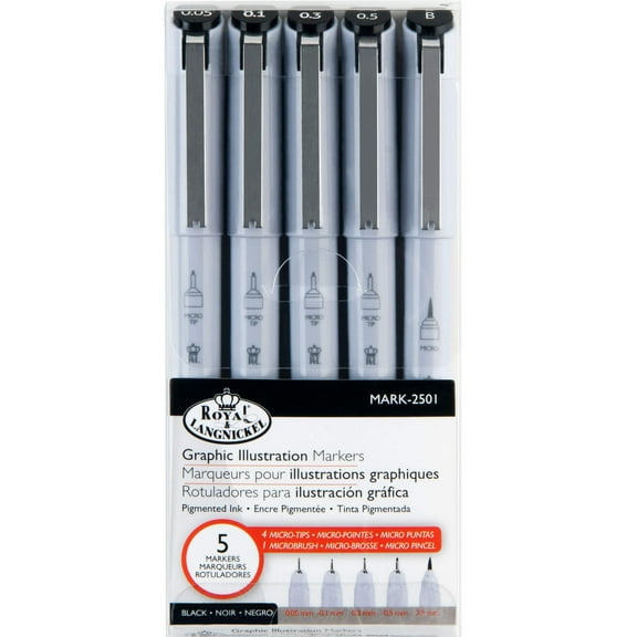 Royal & Langnickel 5pc Graphic Illustration Markers