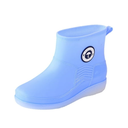 

Qufokar Womens Calf High Boots Booth Men Short Water Shoes With Cotton for Warmth Daily Waterproof Shoes Fashionable Women Rain Boots Rain Shoes