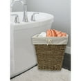 thumbnail image 3 of Vintiquewise Oak/White Woven Seagrass Storage Bin with White Washable Lining, 3 of 5