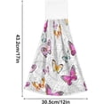 thumbnail image 3 of SKYSONIC 2 PCS Absorbent Hand Towels, Spring Butterfly and Flowers Bathroom Hand Towels with Hanging Loop, Hanging Kitchen Hand Towels, Quick Dry Microfiber Hand Towels Hand Bath Towel, 12"x17", 3 of 6