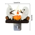thumbnail image 5 of Ghost Campfire Flickering Night Light, 2 Ghosts Roasting S'mores at Campfire, Halloween Night Lights Plug into Wall, Halloween Indoor Decorations, 5 of 7