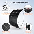 thumbnail image 4 of DOKIO Semi-Flexible 2x100W(200W) 12V Solar Panel Lightweight Monocrystalline for Caravan RV Boat Camperâ¦â¦, 4 of 8