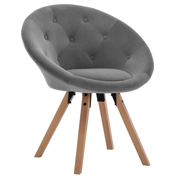 Duhome Modern Velvet Upholstered Desk Chair Accent Chair Makeup Chair Office Chair Without Wheels Mid Mentury Modern Chair Vanity Makeup Stool Light Grey Walmart Com Walmart Com