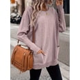 thumbnail image 3 of Letter Pattern Crew Neck Sweater, Casual Long Sleeve Loose Sweater For Spring & Fall, Women's Clothing, 3 of 4