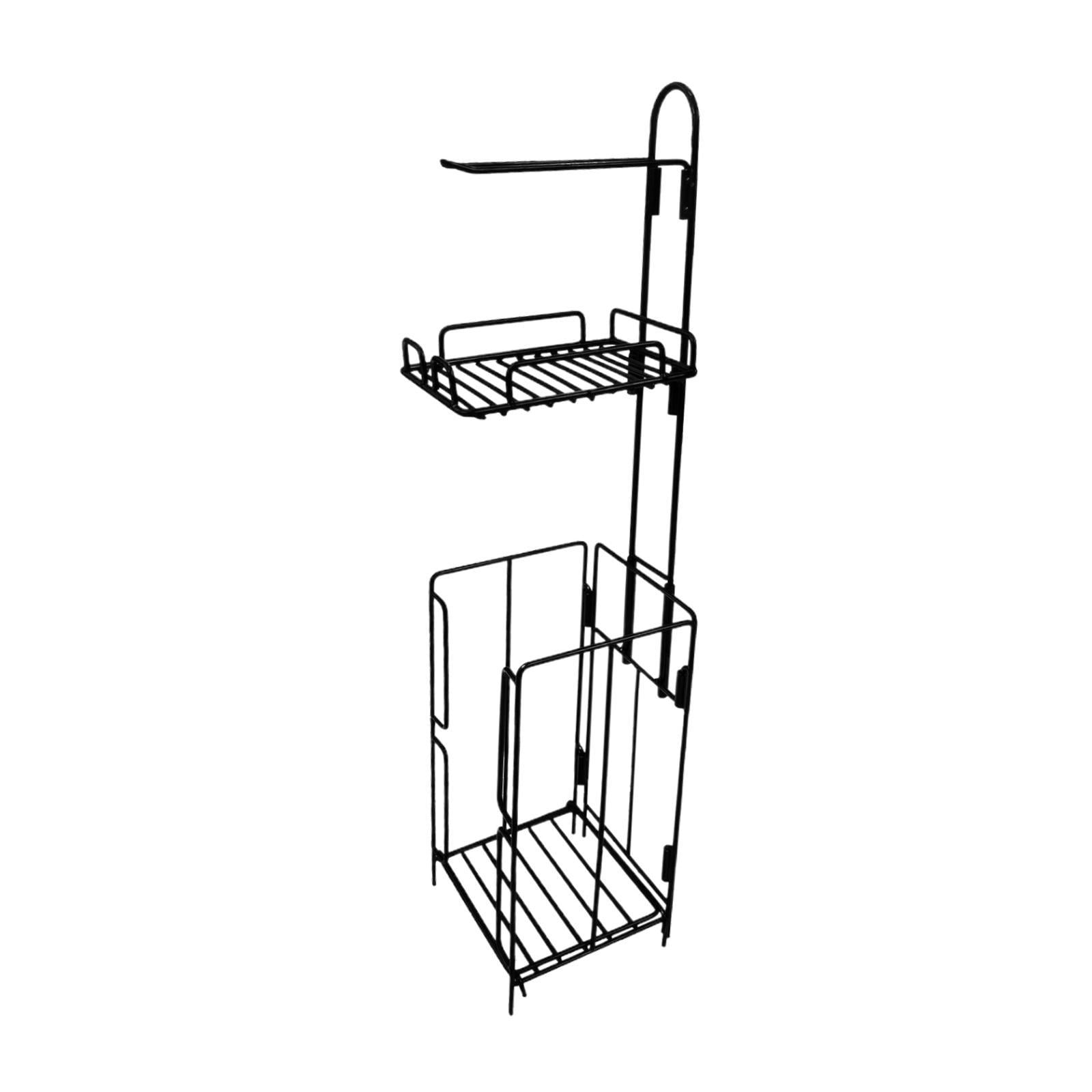Fiocias Bathroom Storage Rack Portable Floor Standing Large Capacity Toilet Paper Holder