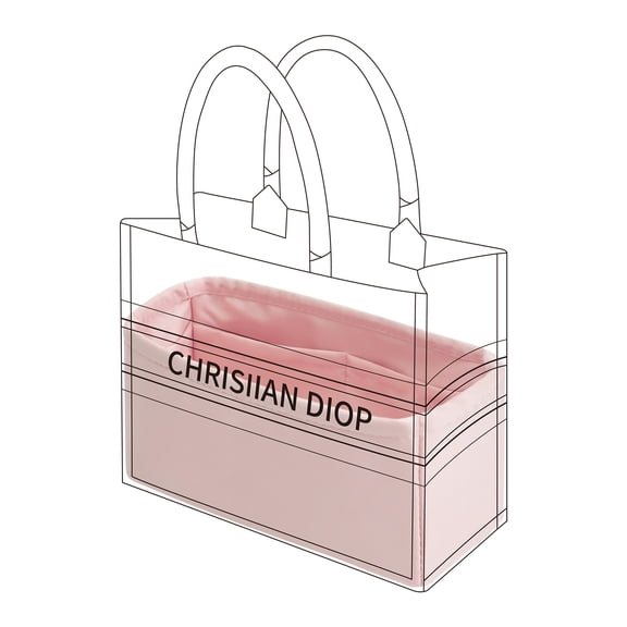 DGAZ Silk Purse Organizer Insert For BooktoteNew Mini/Mini/S/M/L，Silky Smooth Bag Organizer，Luxury Handbag & Tote Shaper(Pink,Mini)