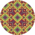 thumbnail image 1 of Ahgly Company Machine Washable Indoor Round Transitional Green Area Rugs, 4' Round, 1 of 7