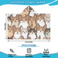 thumbnail image 2 of Corgi Crowd Hooded Bath Towel，50"x30" for Ages 3 To 12 Kids, Quick Dry Lightweight Soft Microfiber Hood Beach Towel Cover Up for Kids, 2 of 7