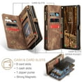 thumbnail image 2 of TECH CIRCLE Case Wallet for Samsung Galaxy S23, Zipper Leather Flip Case with RFID Blocking Cards Holder Slots Wristlet Strap Purse Detachable Magnetic Folio Cover for Galaxy S23  5G 6.1" 202Darkbrown, 2 of 8