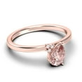 thumbnail image 2 of Gorgeous Minimalist 1.15 Carat Pear Cut Classic Morganite And Diamond Moissanite Engagement Ring, Wedding Ring in 925 Sterling Silver With 18k Rose Gold Plating, Gift For Her, Promise Ring, 2 of 3