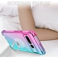 thumbnail image 5 of for Google Pixel 7 Pro Case with [Ring Kickstand Holder] Clear Gradient Soft TPU [Reinforced Corners] Shockproof Protective Phone Case Cover for Google Pixel 7 Pro-Pink Green, 5 of 12