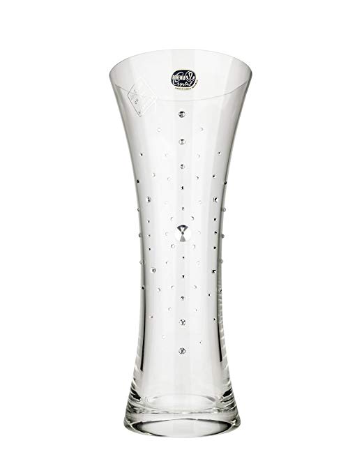 14Inch Swarovski Jeweled Crystal Vase Bud Vase Inlaid with Crystals