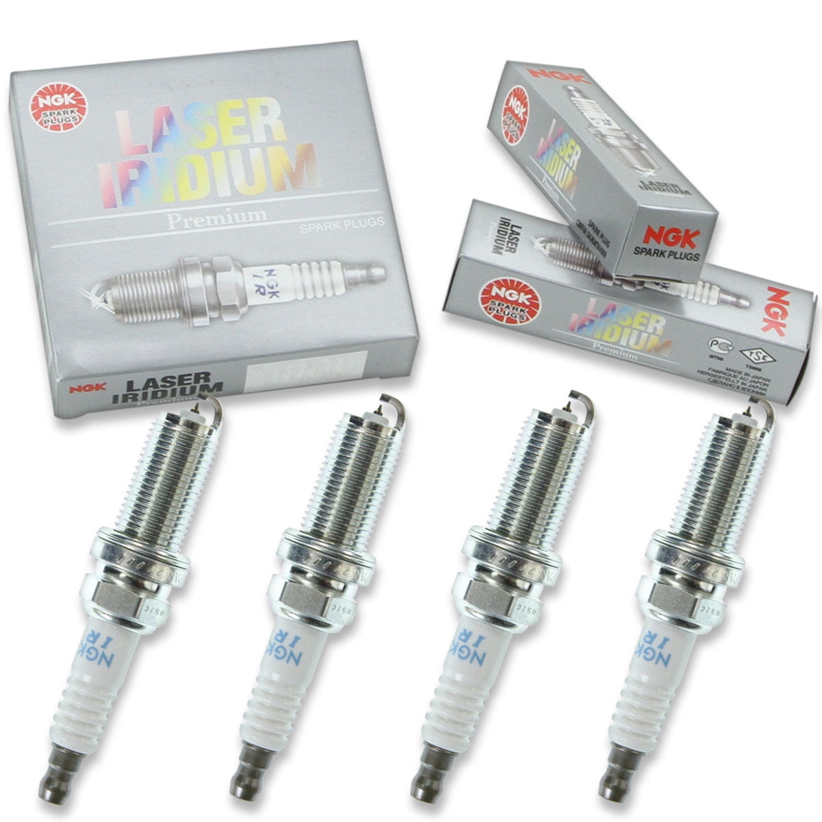 4 pc NGK 5245 Laser Iridium Spark Plugs for 1822A022 Ignition Wire Secondary Fits select: 2019-2021 SUBARU WRX, 2006 MITSUBISHI LANCER