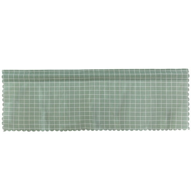 Cortina de media ventana de lino y algodón minimalista de estilo nórdico para armario de cocina, verde