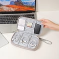 thumbnail image 4 of Portable Travel Cable Organizer Bag, Waterproof Fabric Tech Pouch for Charger, Cords, Power Bank, Earbuds - Multi-Layer Small Electronic Accessories Case for Men Women, 7.87 x 4.33 Inches, 4 of 9