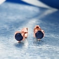 thumbnail image 3 of Gem Stone King 1.20 Ct Round 5mm Blue Sapphire 18K Rose Gold Plated Sterling Silver Stud Earrings for Women Men, 3 of 4