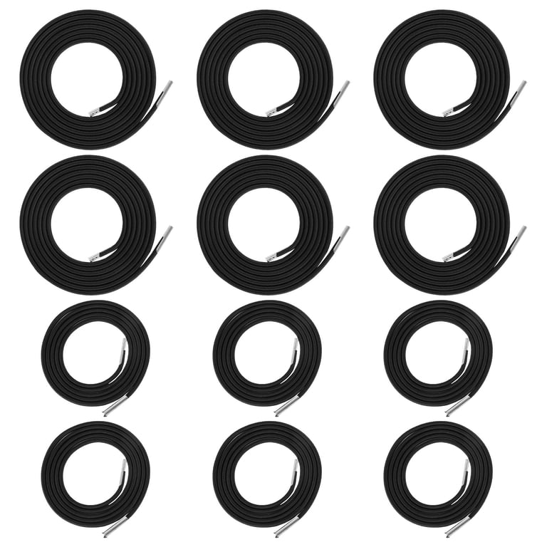 4-Pack Universal Cow Tendon Rope Replacement For Zero Gravity Chair – Elastic Cords, Long + Short, No Tools Needed, Black