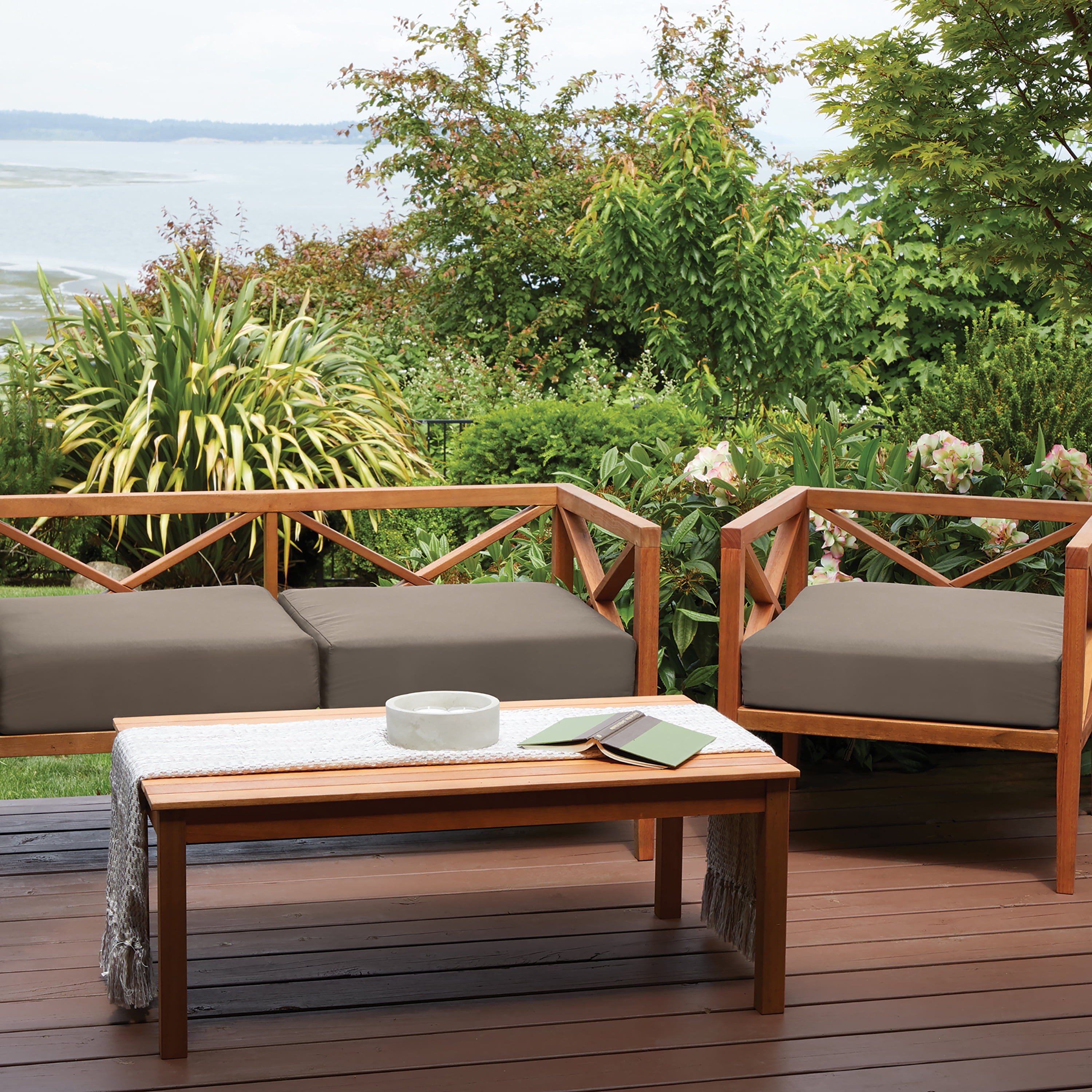 Classic Accessories Ravenna Water- Patio Lounge Chair/Loveseat Back Cushion, 25 x 22 x 4 Inch, Dark Taupe