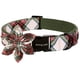 thumbnail image 1 of Collar para perro con forma de anillo para mascotas, de Navidad, a cuadros rojos y verdes con flores, 1 of 6