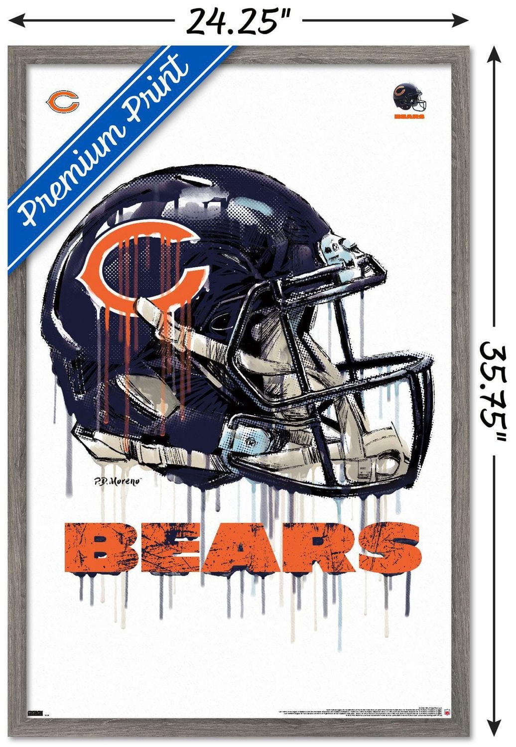 NFL Chicago Bears - Drip Helmet 20 Wall Poster