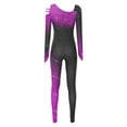 thumbnail image 2 of Fldy Combinaison de Gymnastique Rythmique à Blocs de Couleur Dégradée pour Femmes Violet G, 2 of 8