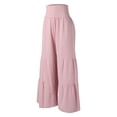thumbnail image 5 of WTXUE Wide Leg Pants, Bell Bottoms Women Summer High Waisted Cotton Flare Palazzo Pants Beach Pant Long Trousers, Womens Trousers Slacks Slacks, Pink, 5 of 8