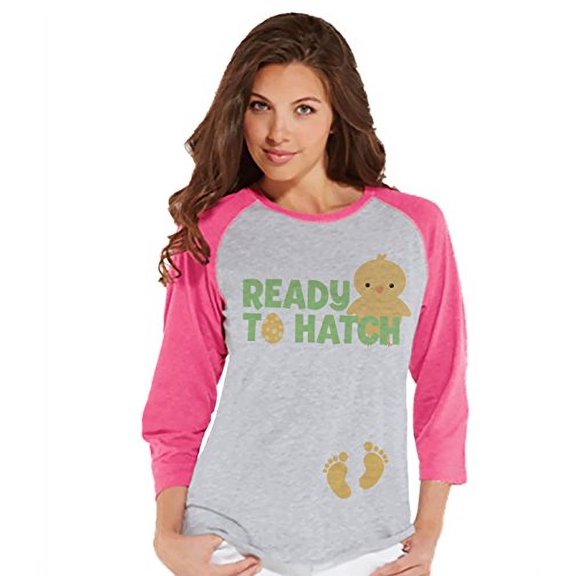 Custom Party Shop Womens Ready to Hatch Pregnancy Reveal t-Shirt Pink